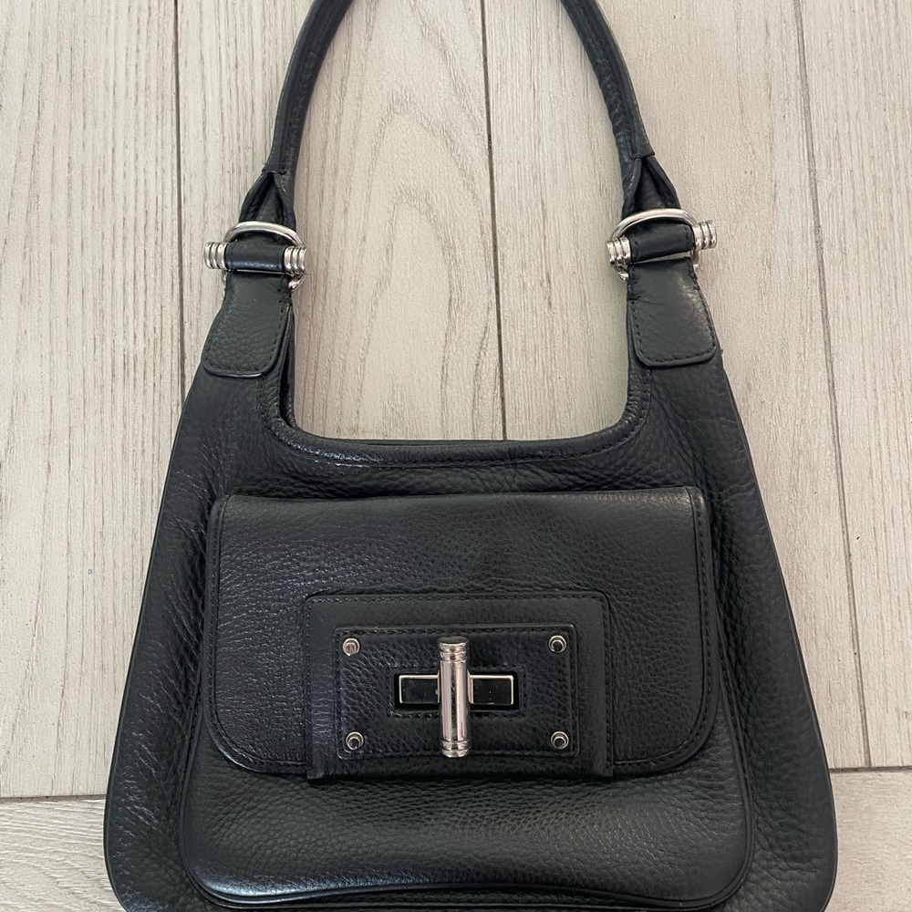 Banana Republic Black Shoulder Bag with Silver Hardware